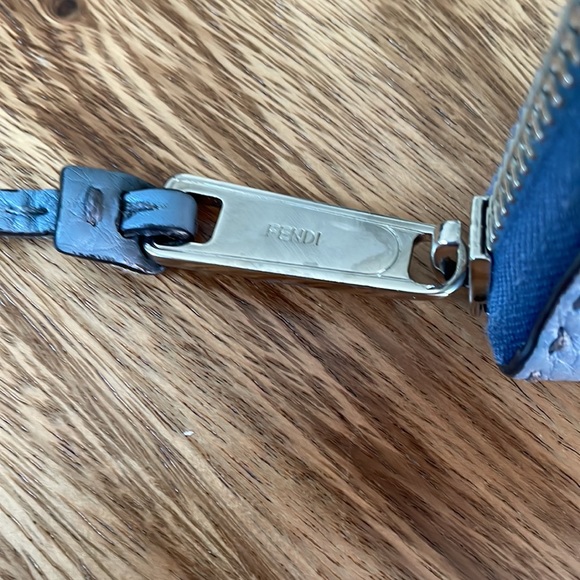 FENDI Selleria long leather wallet, grayish blue in color - Picture 4 of 8